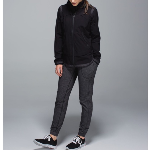 Lululemon Base Runner Pant Heathered Herringbone Heathered Black Black - Picture 1 of 13